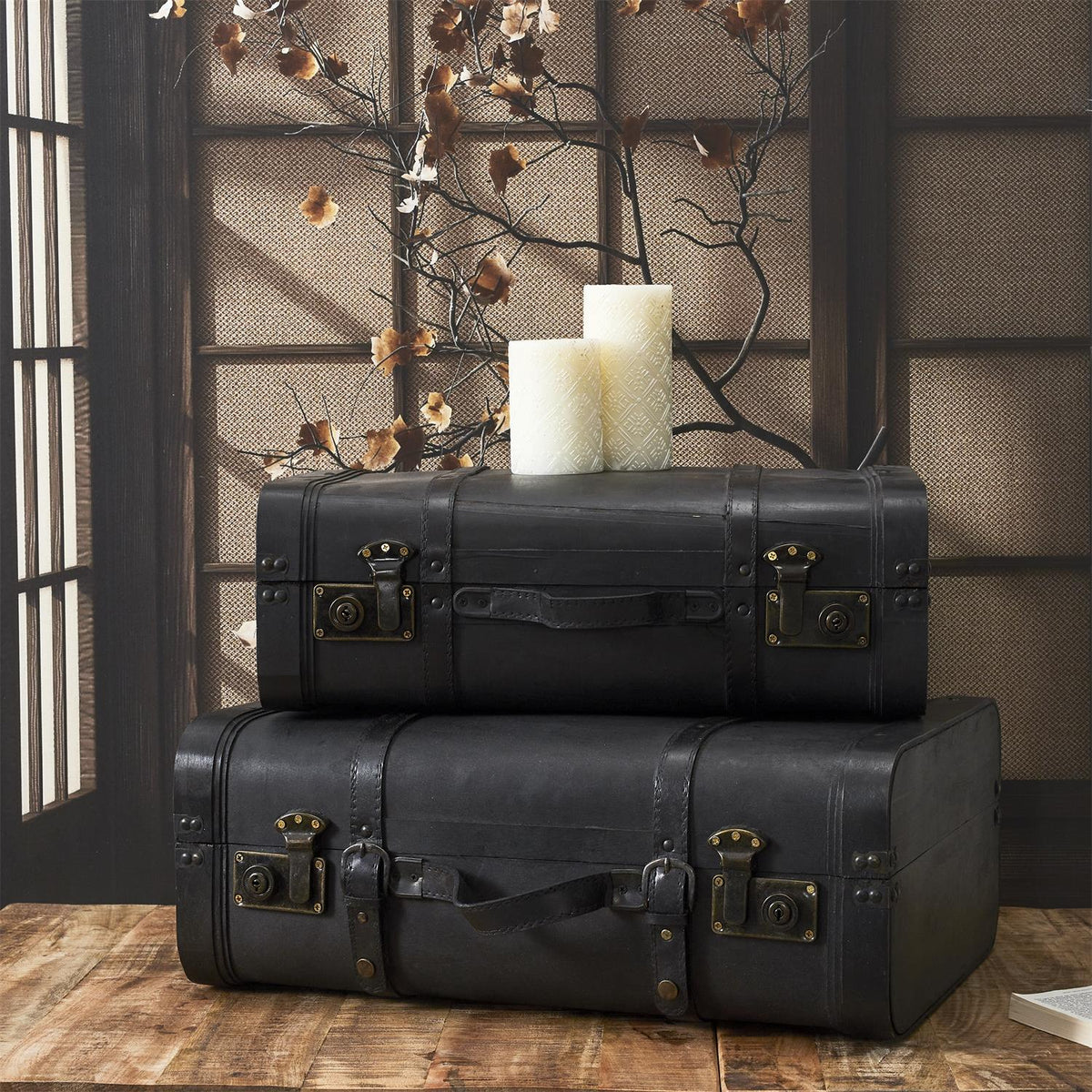 Lot de 2 malles de rangement vintage