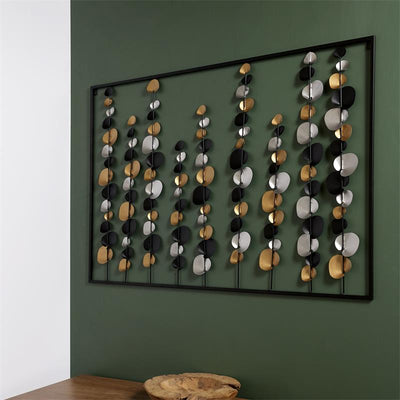 Décoration murale en métal fleuri 100x70