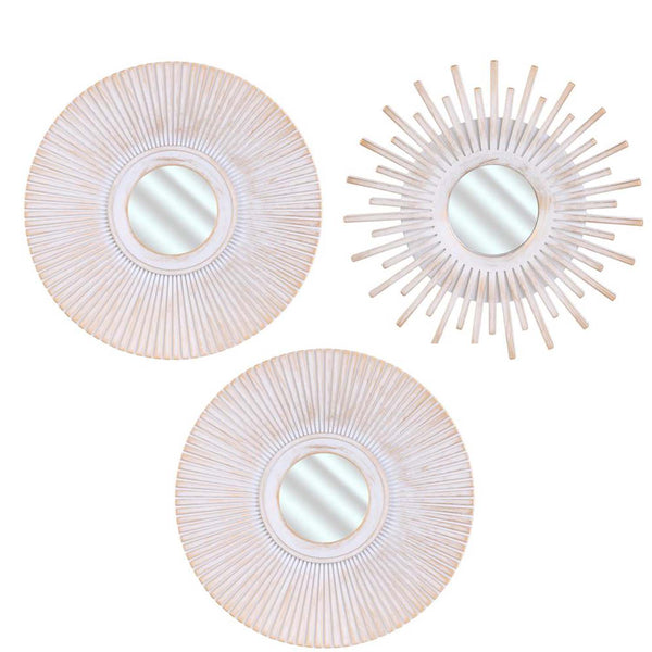 Lot de 3 miroirs blancs D25