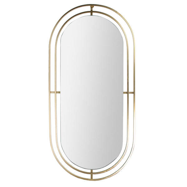 Espejo de metal dorado 90x43