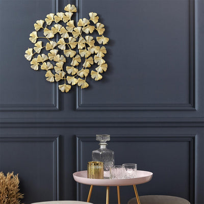 Décoraiton murale dorée relief 50x50