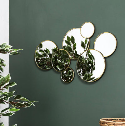 Miroir rond doré 60x40