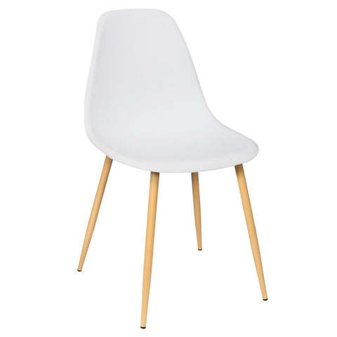 Chaise blanche pied métal