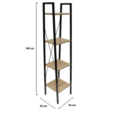 Etagère 4 niveaux bois clair H148