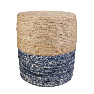 Tabouret Tressé Ethnique bleu