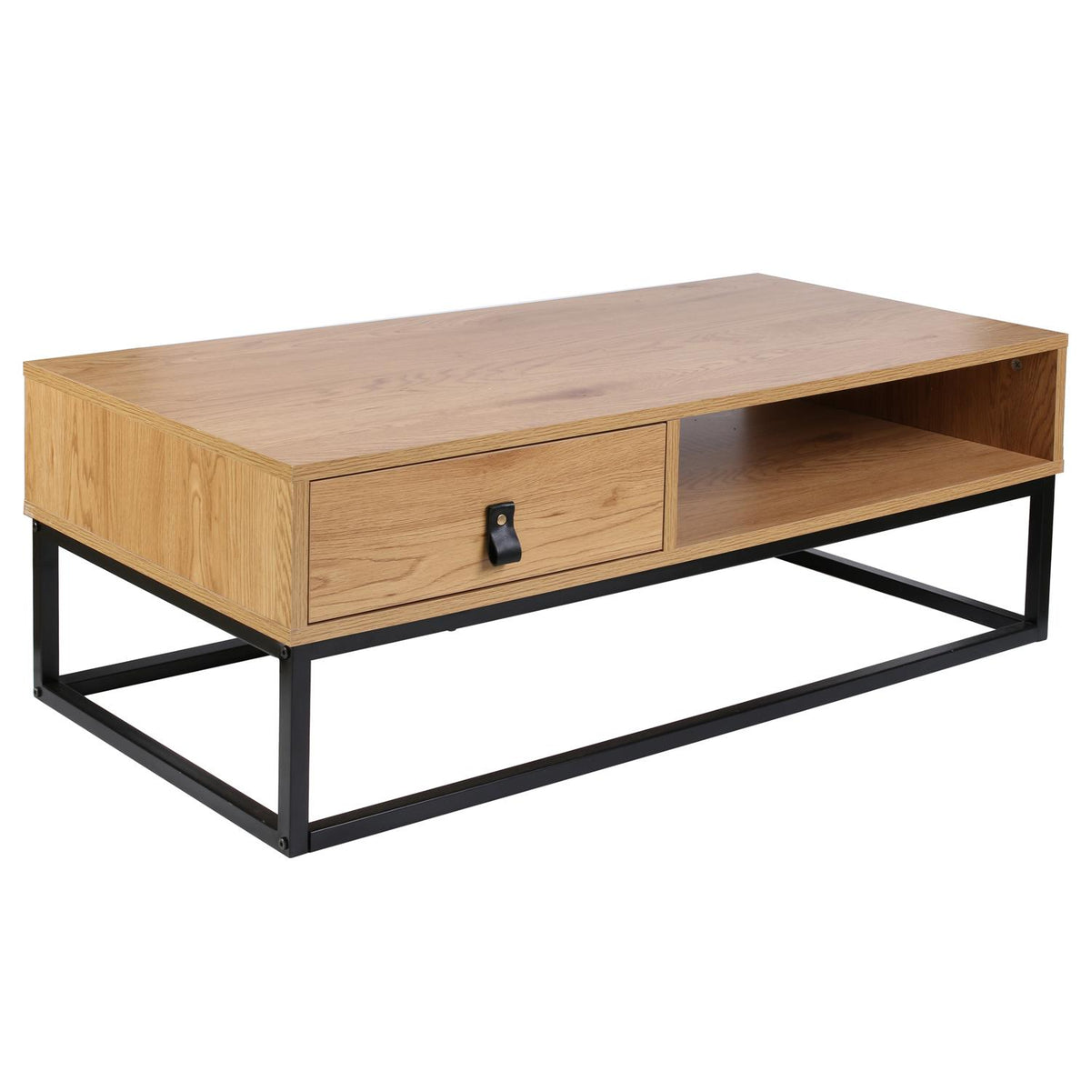 Mesa de centro de madera y metal 50x100