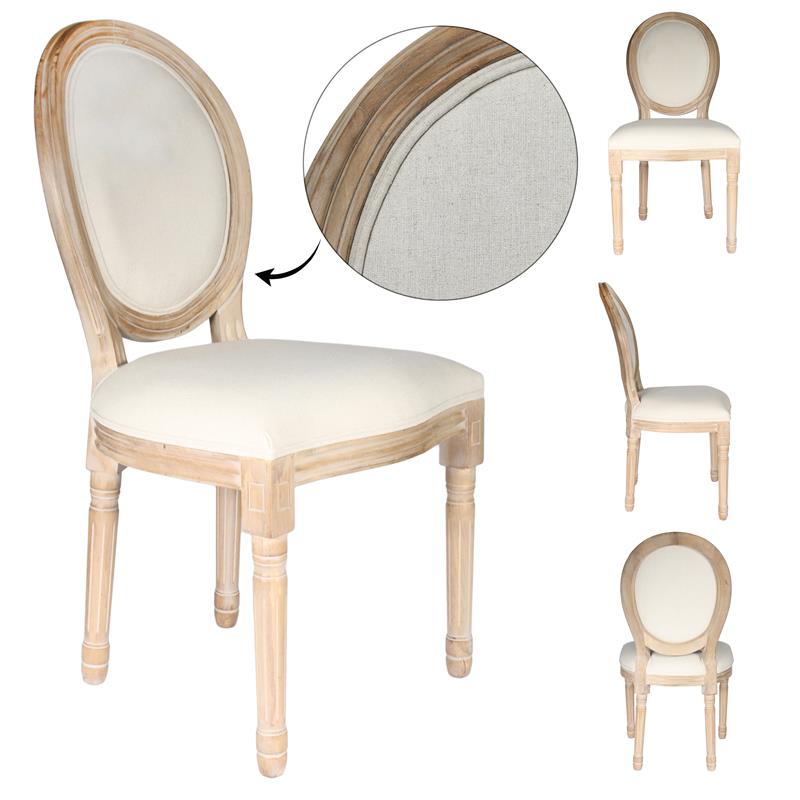 Lot de 2 chaises charme en tissus taupe pied bois (Marketplace)