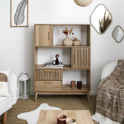 Bibliothèque en bois L100 x P35 x H140 cm