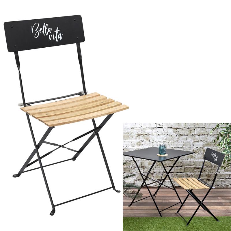 Lot de 2 chaises en métal noir et bois (Marketplace)