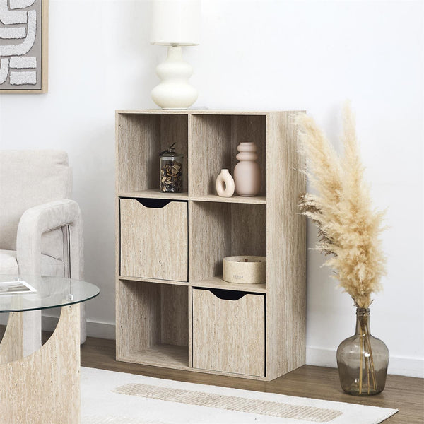 Etagère 6 cases effet pierre H103