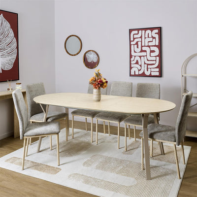 Table à manger extensible en bois et métal 150/210 x 90 cm