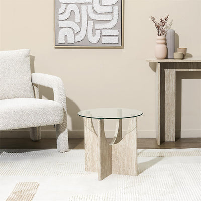 Table basse effet travertin D45
