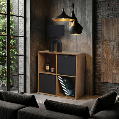 Étagère 4 cases effet bois L67 x H66 cm