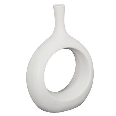Vase art déco blanc arrondi H25