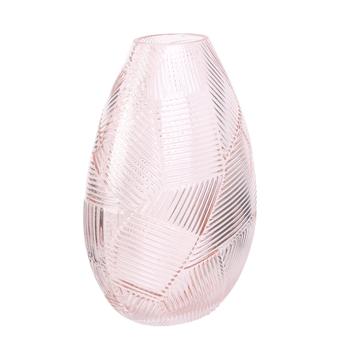Vase rose en verre H22