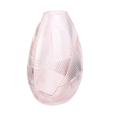 Vase rose en verre H22