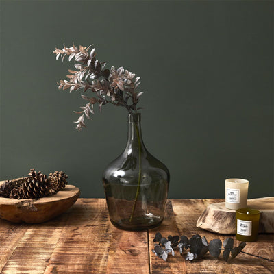 Vase en verre gris fumé H26