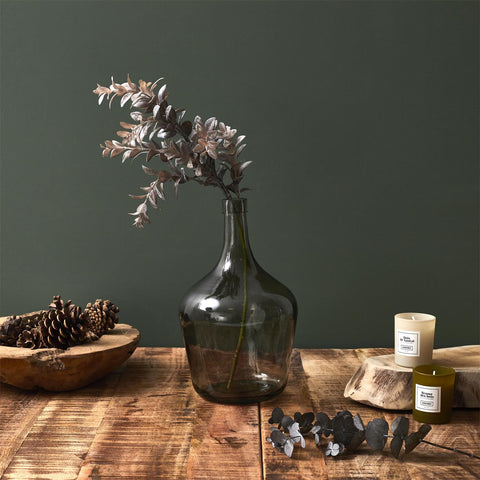 Vase en verre gris fumé H26