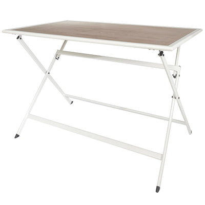 Table en métal effet bois pour extérieur 110X70