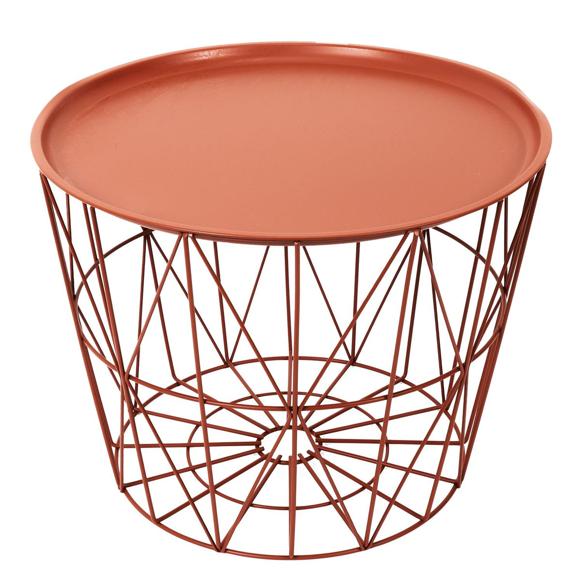 Table basse orange en métal