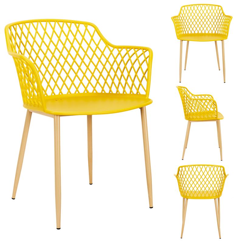 Lot de 4 fauteuils d'extérieur/jardin ocre (Marketplace)