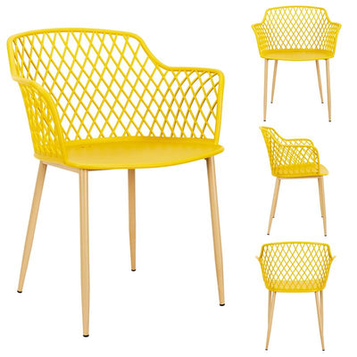Lot de 4 fauteuils d'extérieur/jardin ocre (Marketplace)