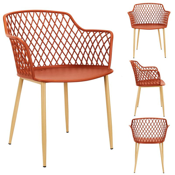 Lot de 4 fauteuils d'extérieur/jardin Terracotta (Marketplace)