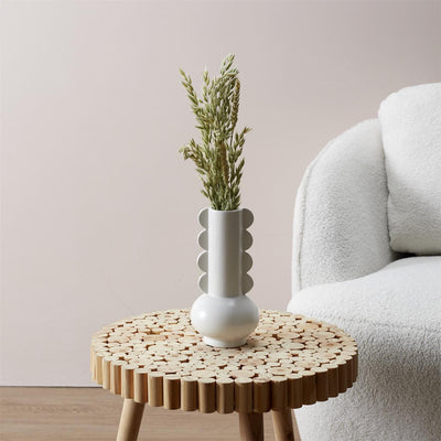 Vase en céramique blanc art déco H15