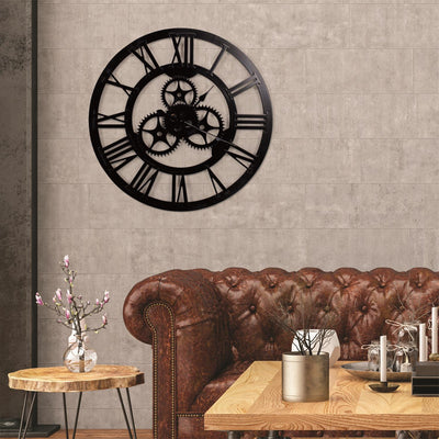 Horloge en bois et métal D70