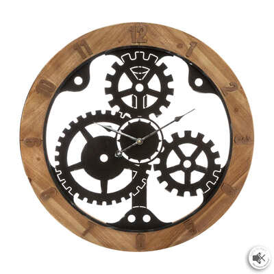 Horloge en bois et métal D60