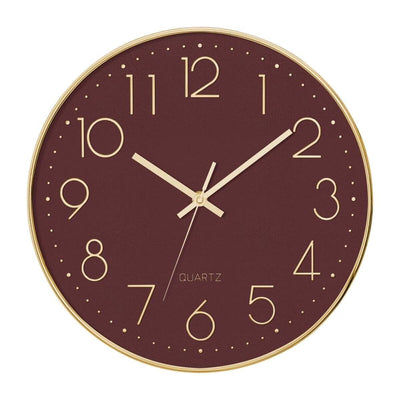 Horloge en verre bordeaux dorée D30