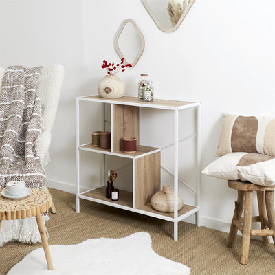 Etagère destructurée bois clair 80x80