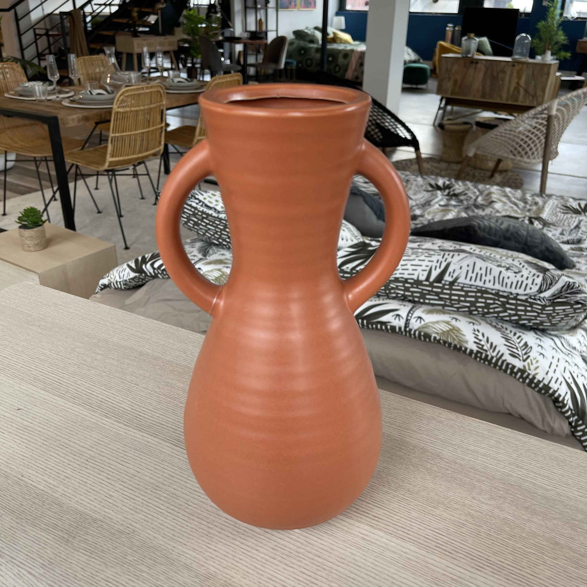 Vase en grès terracotta art déco H27