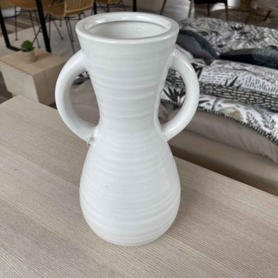 Vase en grès blanc art déco H27