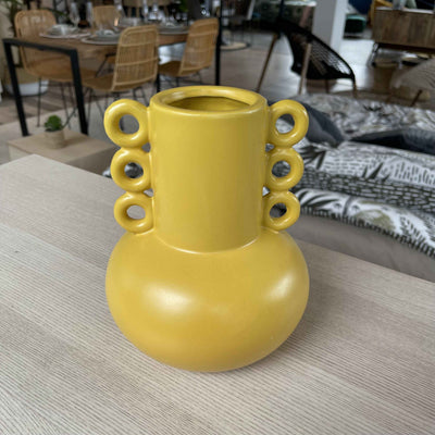 Vase en grès ocre art déco H19