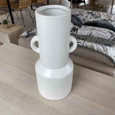 Vase en grès blanc art déco H28