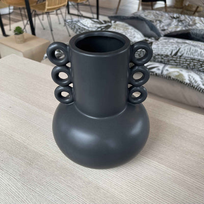 Vase en grès noir art déco H19