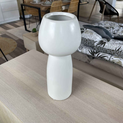 Vase en grès blanc art déco H31
