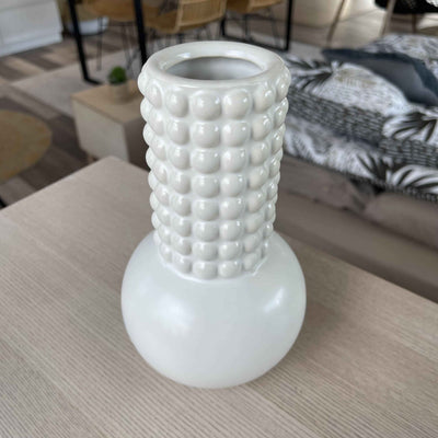 Vase en grès blanc art déco H20