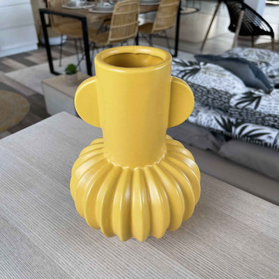 Vase en grès ocre art déco H20