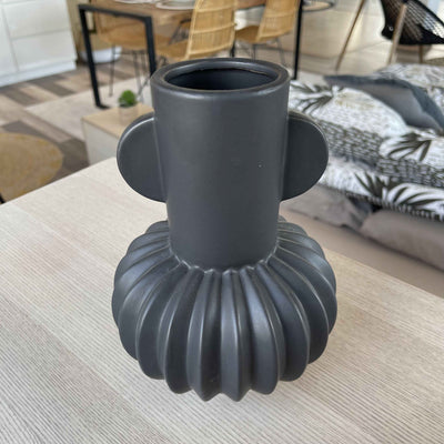 Vase en grès noir art déco H20