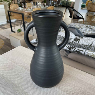 Vase en grès noir art déco H27