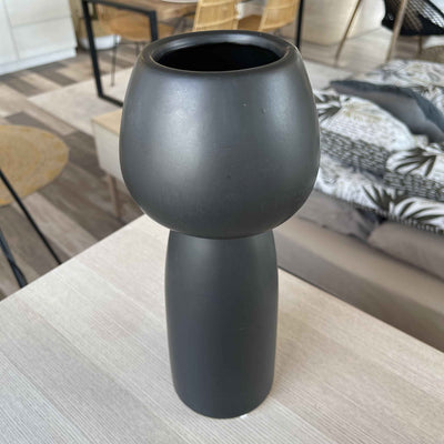 Vase en grès noir art déco H31