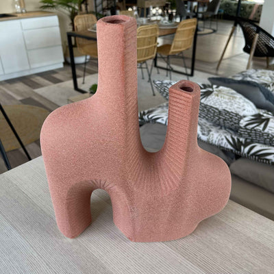 Vase en grès terracotta art déco H30