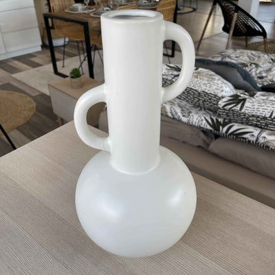 Vase en grès blanc art déco H32