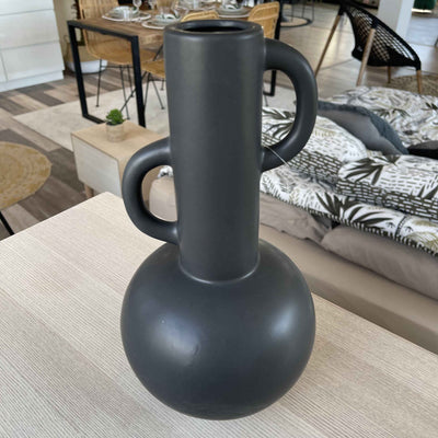 Vase en grès noir art déco H32