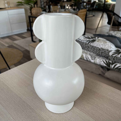 Vase en grès blanc art déco H25