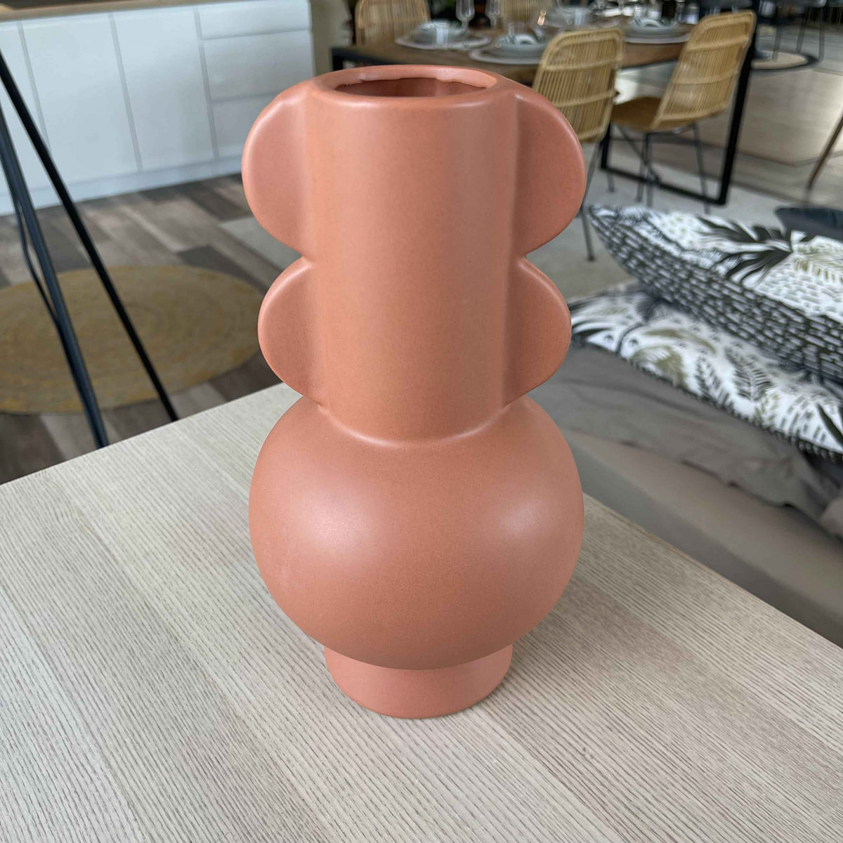 Vase en grès terracotta art déco H25