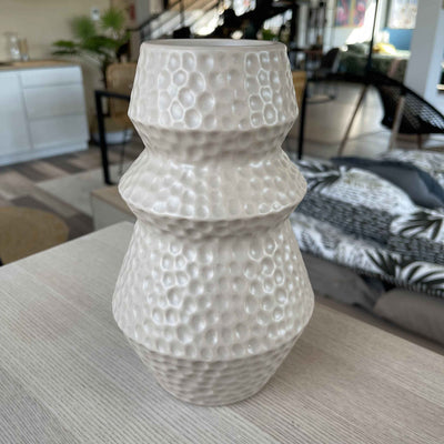 Vase en grès beige art déco H23