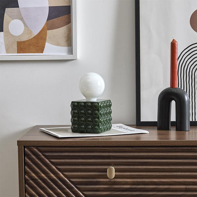 Lampe en céramique kaki H17
